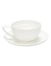 [Salt&Pepper] Edge Tea Cup And Saucer Set 280ml in White