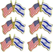 rhungift 6/12/50/100 Pack-American US Israel Friendship Flag Pins Bulk -1.5” Patriotic USA Support Israeli Pins Badge Souvenir - I Stand with Israel Flag Pins, Metal, no gemstone