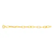 9ct Yellow Gold Cubic Zirconia Fancy Bracelet