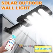 Outdoor Solar Wall Light LED PIR Motion Sensor Bright Flood Street Lamp 3 Modes