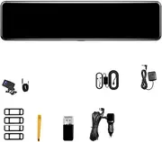 D400 4K Car DVR 12" IMX415 Rear View Mirror Camera Rear Camera Dash Cam Car Camera Video Recorder Registrar Mount(D400-10M RC-PC,32G)