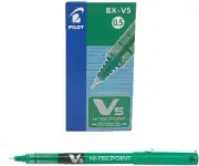 Pilot V5 Liquid Ink Rollerball 0.5 mm Tip (Box of 12) - Green