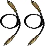 2Pack 1Ft RCA Male to RCA Male Audio Patch Cables Cords Audio Cable Converter Replace Kit for Speakers Amplifier