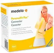 Medela PersonalFit Flex Connector, Medela Breast Pump Funnel Connector, White, Yellow, Grey