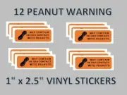 12 Peanut Warning Allergy Labels Candy vending Machine Sticker vendstar