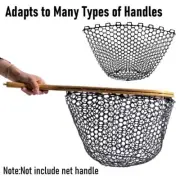 Silicone Fishing Net Head Fly Fishing Replacement Mesh Net 30cm 50cm 60cm Depth