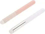 HONMEET 2Pcs Mushroom Head Lip Brush Set Applicator Wands for Lip Gloss and Lipstick Application Durable Makeup Brushes for Precise Lips Application for Sharing