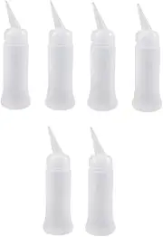 SOLUSTRE 6pcs Hair Dry Cleaning Bottle Hair Dye Bottle Applicator Squeeze Bottle with Nozzle Caps Hair Dye Containers Water Bottle Sample Bottles Shampoo Bottle Storage Containers Plastic