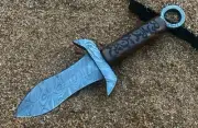 Anime Knife Replica Minato's Kunai Hand Forged Damascus Steel Engraved Handle