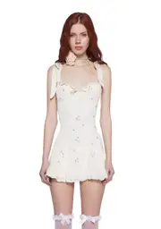 [Sugar Thrillz] Wildflower Fables Mini Dress - Ivory