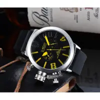 在飛比找蝦皮購物優惠-新款時尚運動 U-BOAT 大表盤自動機械膠帶男士手錶