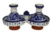 Moroccan Mini Spicer Tagine Double Spice Holder Salt & pepper condiment white