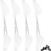 [Yimomoyi] 4 Pairs Shoe Trees for Men, White Shoe Tree, Adjustable Spiral Spring Shoe Shaper Holder, Shoe Stretchers Mens Plastic Shoe Expander Men, White, One Size
