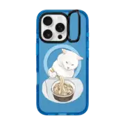 iPhone 16 Pro Impact Ring Stand Case MagSafe Compatible Noodle Cat