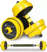 Adjustable Dumbbell & Barbell Weight Set, 2-in-1 Free Weights, Home Gym