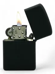 Matte Black Oil Lighter Metal Flip Top Windproof Fluid Refillable