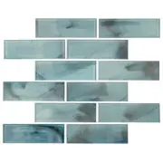 MSI SMOT-GLSST-6MM Blue Shimmer 2" x 6" Rectangle Brick Wall - Blue