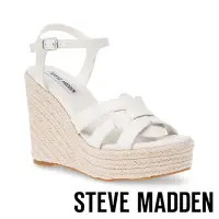 在飛比找Yahoo奇摩購物中心優惠-STEVE MADDEN-WITTY 麻料厚底高跟涼鞋-白色