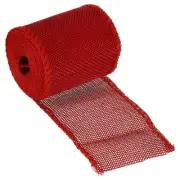 2.36" Wide 3.28 Yards Burlap Fabric Ribbon Jute Crafts Roll Decoration Red