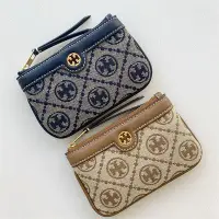 在飛比找Yahoo!奇摩拍賣優惠-【小鹿甄選】Tory burch TB新款老花拉鏈卡包證件包