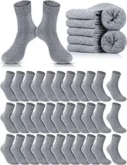 [Tarpop] 48 Pairs Thermal Socks Men Warm Thick Winter Socks Bulk Heated Insulated Cold Hiking Boot Socks for Cold Weather