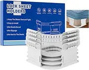 Bed Sheet Holders, Bed Sheet Fasteners, Heavy Duty Lock Sheet Holders with Clear Fixing Straps and Side Panels, Lock Sheet Holders for All Mattresses