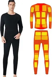 [Generic] xinyee Heated Underwear for Men and Women Winter Warm 24 Areas Electric USB Heated Heating Shirt and Pants Set App Control 5 Temperature Settings