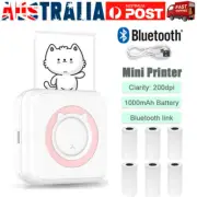 Wireless Bluetooth Label Printer Mini Portable Pocket Thermal Printer+6 Rolls AU
