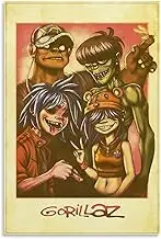 Vintage Gorillaz Poster Band Music Cover Poster Canvas Painting Wall Art Picture Home Decor Print For Bedroom Living Room Dorm Study Bar Office 12x18inch(30x45cm)