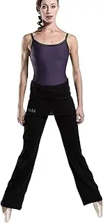 [Wearmoi] Wear Moi UTAM10BLA Ballet Warm-up Pants, Girls, Fold-Over Waist, Boot Cut, Knit Material, for Ages 10-12 Years, Black, Genuine Product