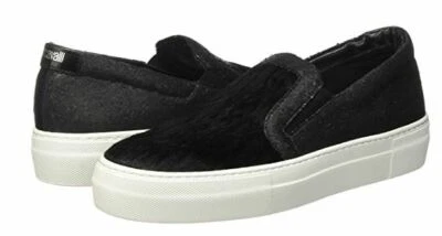 Just Cavalli loafers slip-on sneakers - Made in Italy, Glittered Leather & Fur
