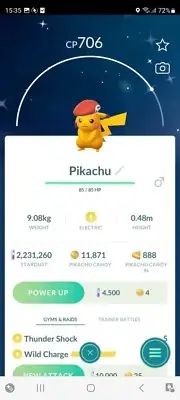 SHINY ✨ PIKACHU LUCA´S HAT!!! ✨ - PKMN GO!!! - NON REGISTERED!!!