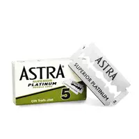 在飛比找蝦皮商城優惠-Astra 白金不鏽鋼 雙面刮鬍刀片（5片/通用復古傳統安全