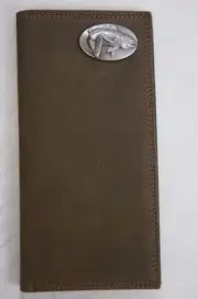 ZEP-PRO SALTWATER REDFISH Roper CRAZY HORSE Leather Wallet FREE BURLAP GIFT BAG