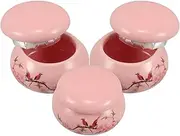 BESTYASH Lipstick Empty Tubes Travel Containers 3pcs Small Round Ceramic Jars for Creams Cosmetics Essential Oils Lids