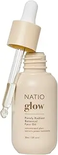 Natio Australia Glow Purely Radiant Botanical Face Oil - Hydrating and Nourishing Face Oil - Clinically Tested & Fragrance Free - Sweet Almond Oil, Jojoba Oil, Roehip, Squalane, Vitamin E, Kakadu Plum & Pomegranate - Vegan Friendly & Made in Australia