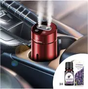 Smart Car Air Freshener-Aromatherapy Scent Diffusers Oils-Auto On/Off-Red-BNIB