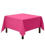 Square Tablecloth - 70 x 70 Inch Fuchsia Table Cloth for Medium Square or Rou...