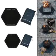 Fireproof Mat under Grill Mat with Storage Bag Floor Protection Camping Fire Pit