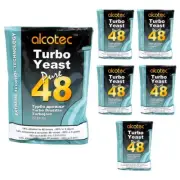 6 x ALCOTEC 48 HOUR TURBO SUPER YEAST - Home Brew Spirit 25 Litres In 48 Hours