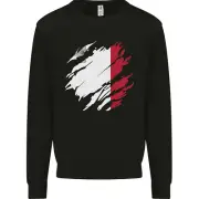 Torn Malta Flag Maltese Day Football Kids Sweatshirt Jumper