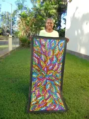 JACINTA NUMINA 163 x 70 cm Original Painting - Aussiepaintings Aboriginal Art