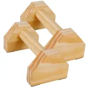 2xPush-up Bracket Wooden Parallettes Gravity Fitness Nonslip Pushup Bar~·*F