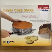 Zenker Stainless Steel Layer Cake Slicer with Slicing Mold, Lifter & 12” Knife