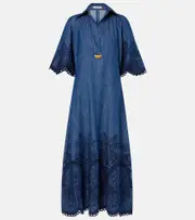 [Zimmermann] Zimmermann Coco embroidered denim maxi dress AU 6 blue
