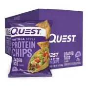 8PK Quest Protein Box Healthy Low Loaded Taco Flavoured Chips/Tortilla Snack 32g