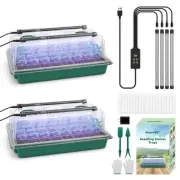 Seed Starter Tray with Grow Light,80-Cells Seedling Tray with Humidity Dome/I...