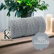 3MM macrame Braided cord, STEEL GREY Cotton Rope Yarn Craft Supplies Melbourne