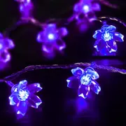 6M 40LED Flower Fairy Lights Battery Operated Indoor String Lights Cherry Blossom Lights Waterproof Decoration (Purple Blue)