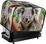 Cute Koala Toaster Cover 2 Slice Bread Machine Covers Waterproof Universal Size Kitchen Small Appliance Cover with Hang Loop, Dust and Fingerprint Protection